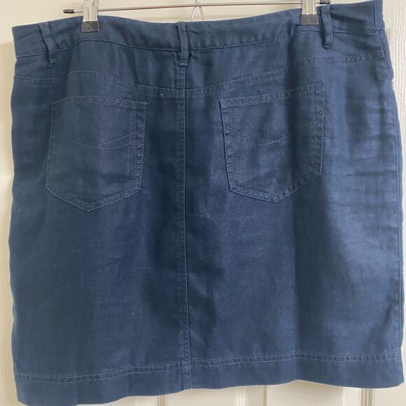 💼Dark Blue, Linen, Mini Skirt, J.Jill NWT - Picture 5 of 7